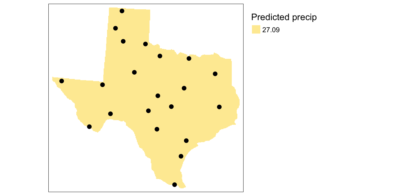 The simplest model where all interpolated surface values are equal to the mean precipitation.