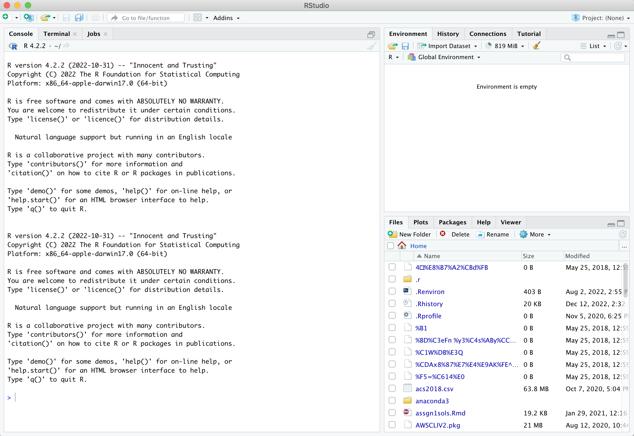 RStudio interface